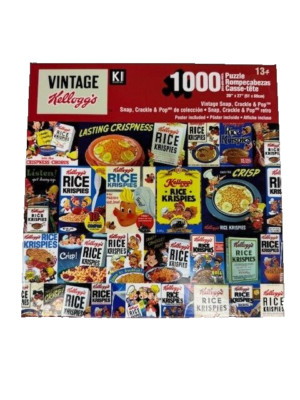Vintage Kellogg's Retro Cereal Happy Hostess Collage 1000 Piece Jigsaw Puzzle