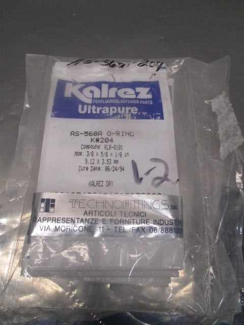 12 Kalrez AS-568A O-RING K# 204, Compound: kLR-8101, 110092