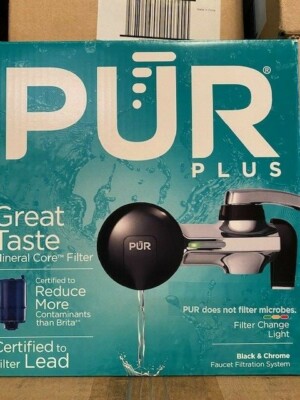 PUR PLUS Faucet Filtration System Black & Chrome PFM200B (NEW)