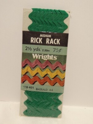 Wrights Rick Rack Medium Emerald 44 - 2.5 yds 100% Polyester