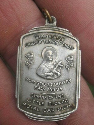 Solid 925 Sterling Silver Oval Pendant Antiqued Miraculous Medal 42mm x 25mm