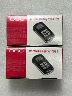DSC WT4989 433MHz 4 Buttons Wireless Keyfob Transmitter New - Lot of 2 Pcs