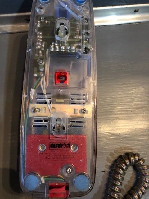 Vintage 1980's Alaron Transparent Clear Push Button Telephone wLighted Keypad