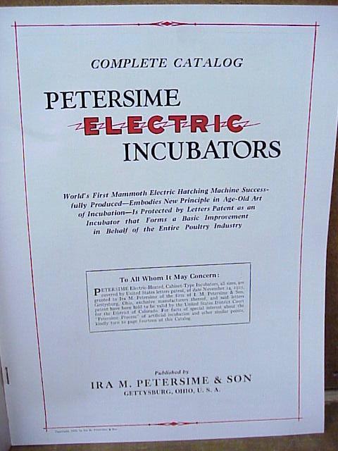 Vintage 1930's Petersime Electric Incubators Complete Catalog - New Old Stock