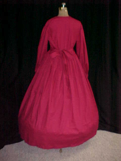 CLOSE OUT  Burgundy Red Costume Dress Perm. Press, Victorian Civil War, Pioneer