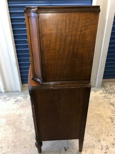 Antique French walnut with burl inlayed Chest on chest.