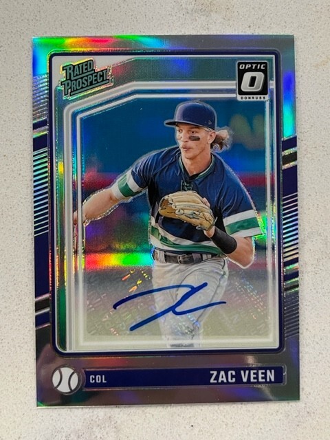 その他 bowman2021 ZAC VEEN atomicrefractor auto Zac Veen 2021 Bowman Chrome ATOMIC REFRACTOR SIGNED AUTO *IP
