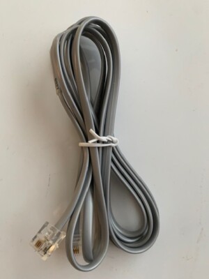 2x RJ11 4C Reverse Modular Telephone Extension Phone Cord Cable Line Wire 7 feet