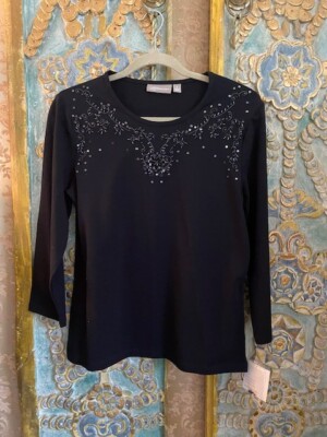 Croft & Barrow Stretch Beaded Sweater Size S