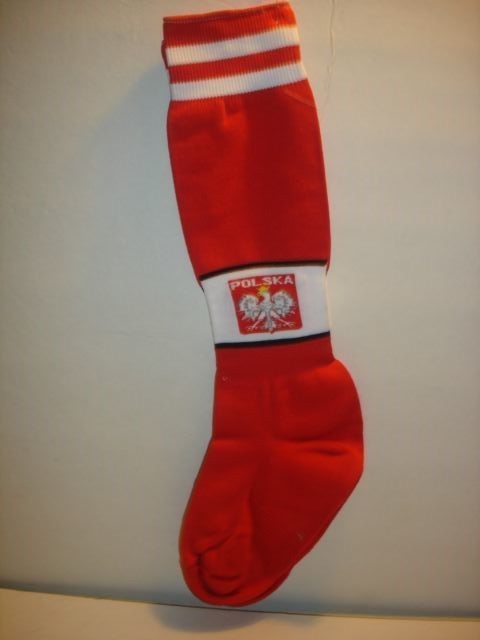 Polska Athletic Red Eagle Soccer Socks~Poland~Polish~Nordic~Striped