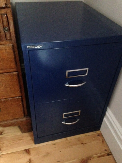 Blue Bisley Filing Cabinet Two Drawers In Brighton Paper Storage