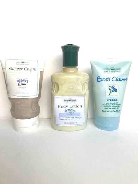 Vintage Bath & Body Works FREESIA Shower Body Cream 4oz ea