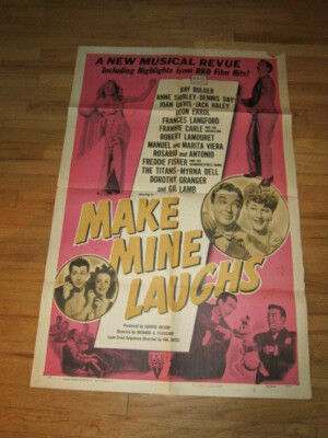 MAKE MINE LAUGHS 1sh 1949 Ray Bolger, Jack Haley, Anne Shirley musical 