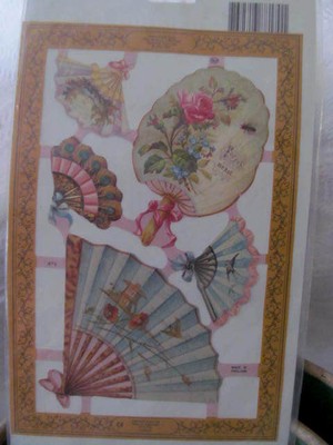 Old Stock~Ladies Hand Fans Die Cut Scrap Art~ARTIFACTS Inc Victorian Images
