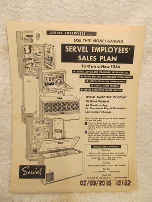 1954 Servel Minstrel Show Evansville IN Lots of Employees' Names Refrigerator
