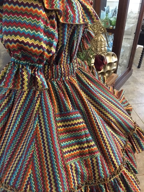 Square Dance Skirt & Blouse Set, Multi-color, Size Large, 20