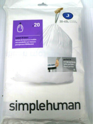 Simple human Custom Fit Liners - G - 8 gal. Trash Bags Drawstring 20 pk 30L