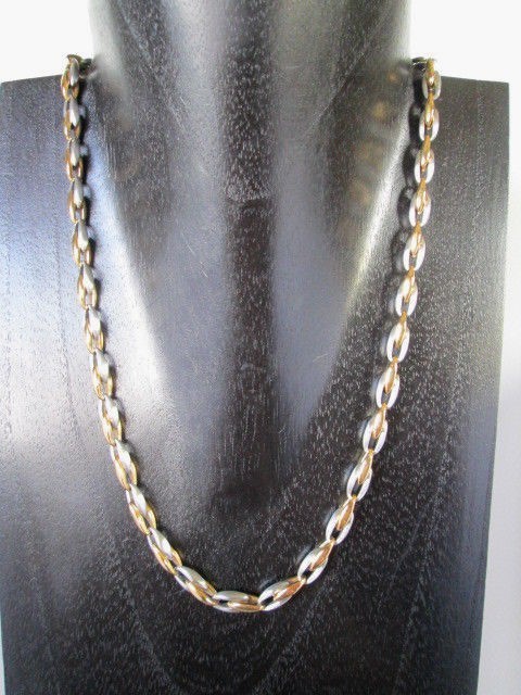 Necklace 21.25 inch Oval Chain Brushed Stainless Steel Gold Plated Never Tarnish