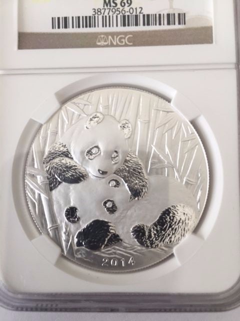 2014 2nd Panda Expo 1 oz Silver Medal w/Box+COA NGC MS69 Cert.#3877956-012