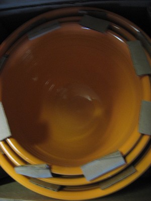 Fiesta Retired TANGERINE 3 PC Baking Bowl Set - 1st Quality -New