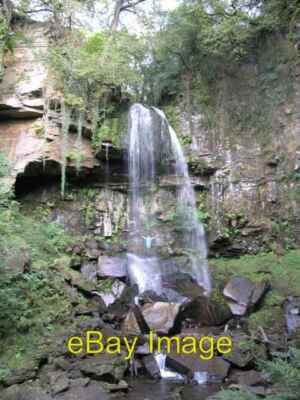Photo 6x4 Melin Court Falls Melincourt A person goes behind the waterfall c2006