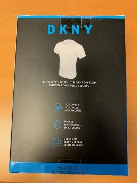 NEW-MEN'S DKNY 3PK CREW NECK T-SHIRT, WHITE, SM,MED or LARGE  #3205543401 $38.00