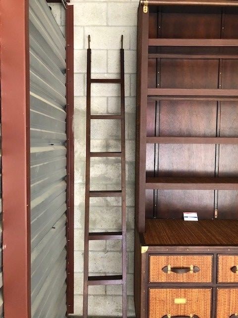 Tommy Bahamas Style Bookcase, Made by Styles Bros USA Leather , with Ladder.