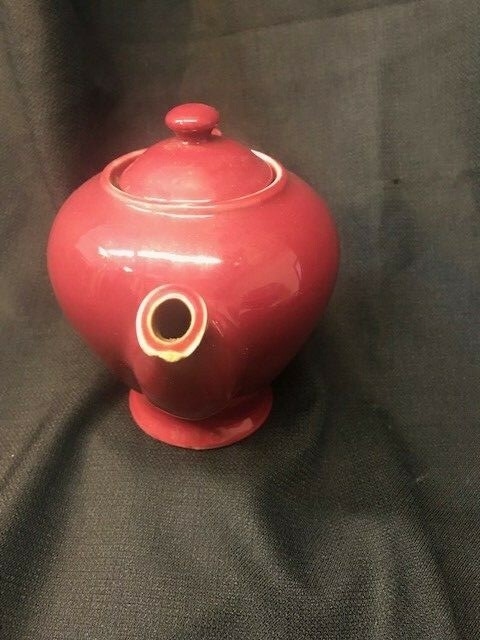 Vintage ~ HALL POTTERY McCORMICK BURGUNDY TEA POT