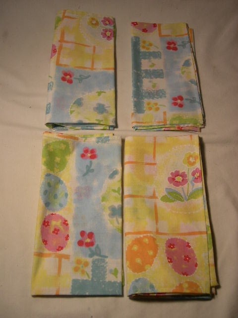 (4)  EGG HUNT MULTI-COLOR  EASTER / SPRING  NAPKINS    17 X 17   NWT