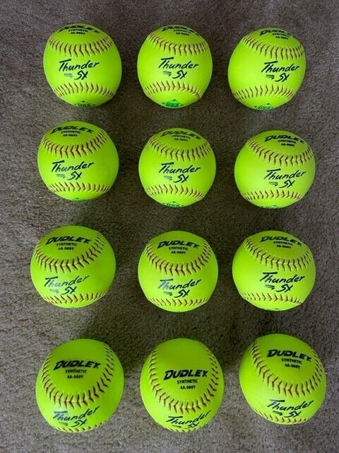 Dudley Thunder SY Used Slow Pitch Softballs USA/ASA- 12 inch One Dozen