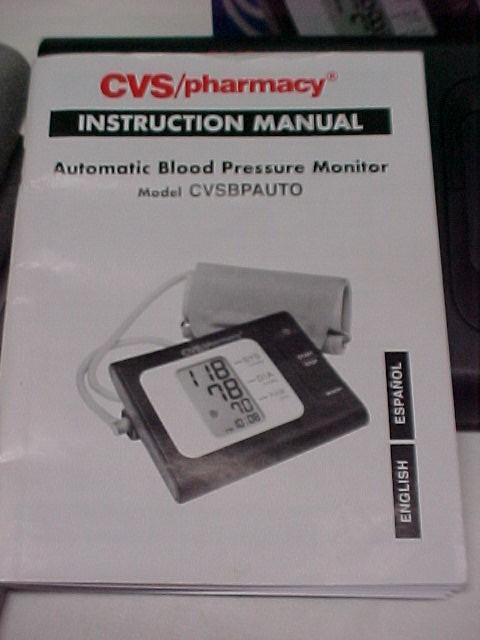 CVS Pharmacy Upper Arm Blood Pressure Monitor 1 Touch Automatic Inflate Perfect