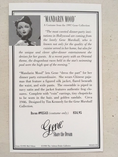 Gene Doll Collector Cards, 1998 Edition, 58 Cards, 4 x 6 inches with Case