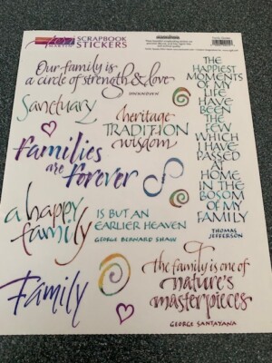 CREATIVE IMAGINATIONS TERI MARTIN SCRAPBOOK STICKERS FAMILY PHRASES FAMILY WORDS