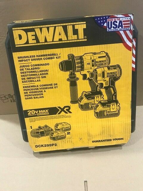 Dewalt Dck299p2 20v Max Xr Brushless Hammer Drill Impact Driver Combo Kit For Sale Online Ebay