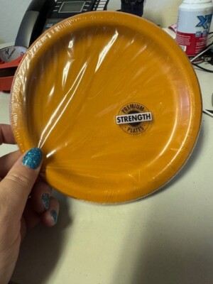 Pumpkin Spice Heavy Duty 6-7/8'' Paper Plates 24 Pack Birthday Party Tableware