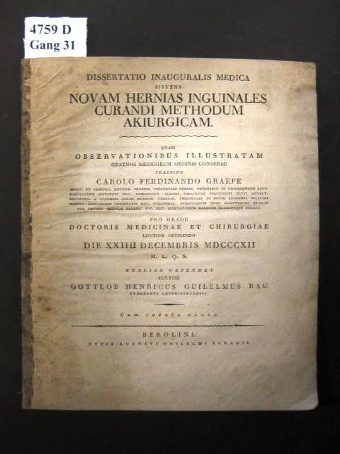 Dissertatio Inauguralis Medica Sistens Novam Hernias Inguinales Curandi Methodum