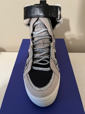P448 SHEARLING CUFFED HIGH TOP SNEAKERS SIZE US 7/ IN MULTTICOLOR