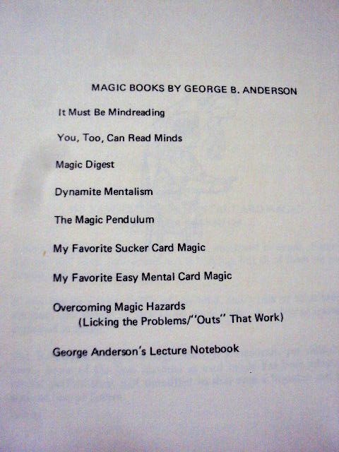 vintage card tricks my favorite easy mental card magic george b. anderson 1980