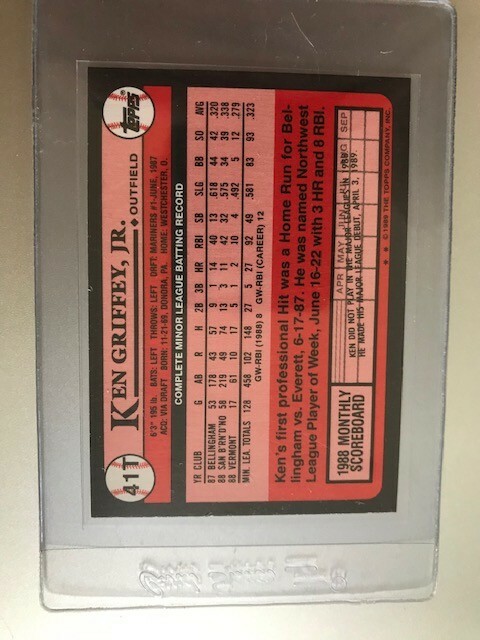 1989 Topps Traded Ken Griffey Jr #41 Baseball Card