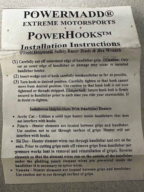 PowerMadd 35 Degree Steering bar hook/ 3 " long