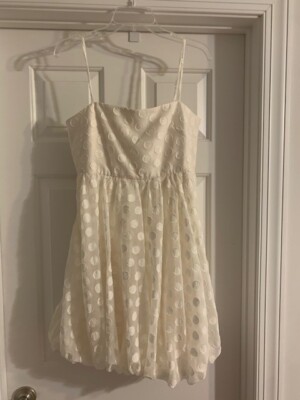 NWT$198 Anthropologie polk dot dress, white SZ8