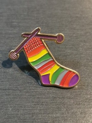 SOCK MULTICOLOR PIN ENAMEL LGBT GAY PRIDE RAINBOW FLAG Pin BadgeNew High Quality