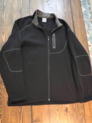EUC Columbia Titanium Men s Full Zip Black Fleece Jacket Size L Zip Pockets