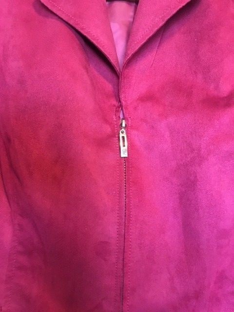 Womens Evan Picone Pink Faux Suede Suit Jacket Blazer Size 10 Gently Used