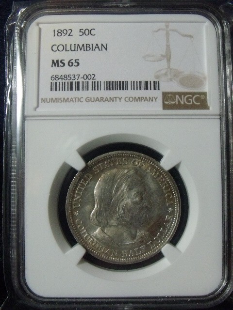 1892 COLUMBIAN EXPO.  HALF-DOLLAR SILVER UNCIRCULATED COIN NGC CERTIFIED