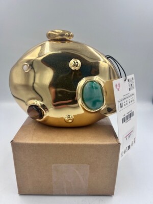 ZARA Caja Meteorito Joya Bag METALLIC Golden Purse Tik Tok 6546/310/253 NEW HOT!