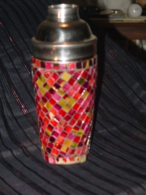 Art Deco, Glass Tiled, Cocktail Shaker