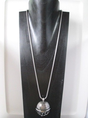 Necklace Basket Ball & Hoop Pendant & 30 in.Chain Stainless Steel  Never Tarnish