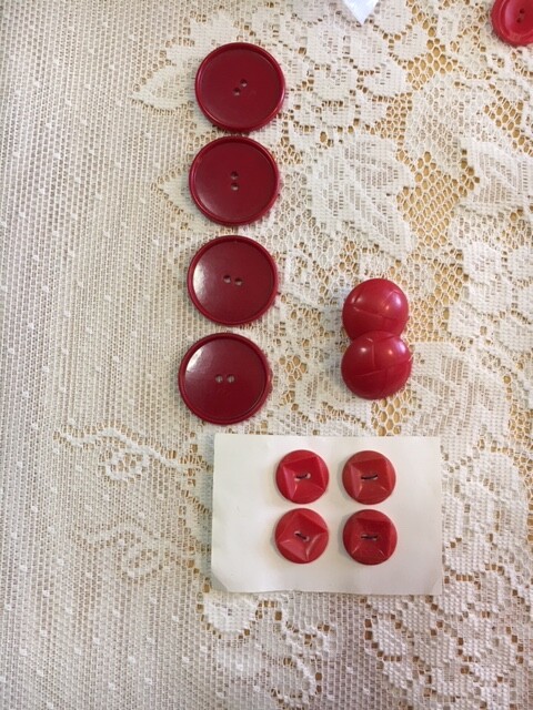 Lot of Vintage Red Buttons-Several Sets