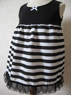 black Striped Baby Dress white Shower Gift Alternative Clothing gothic